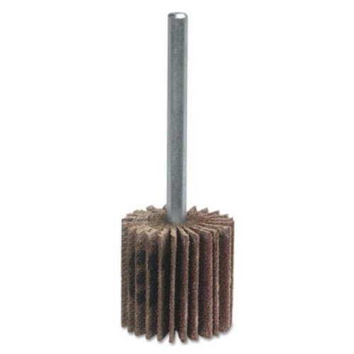 Merit Abrasives Micro-Mini Flap Wheels with Mounted Steel Shanks, 3/8 in x 3/8 in, 180 Grit, 10 BX, #8834137473