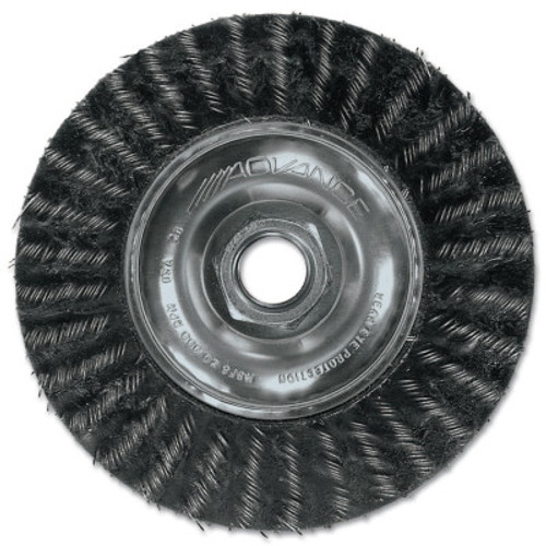 Advance Brush ECAP Encapsulated Wheel Brush, 7 in D x 3/16 in W, .014 in Carbon Steel Wire, 1 EA, #83509