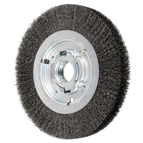 Advance Brush Unthreaded Crimped Wheel Brushes, 8 in Dia., 2 in Arbor, .01 in, Carbon Steel, 1 EA, #81126