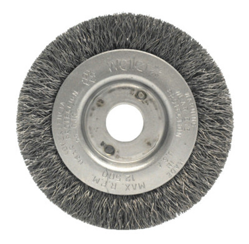 Weiler Narrow Face Crimped Wire Wheel, 3 in D x 7/16 in W, .014 Steel Wire, 6,000 rpm, 2 EA, #274