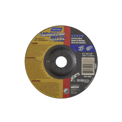 Norton Type 27 NorZon Plus Depressed Center Grinding Wheels, 6 in Dia, 20 Grit, 20 CTN, #66252809376