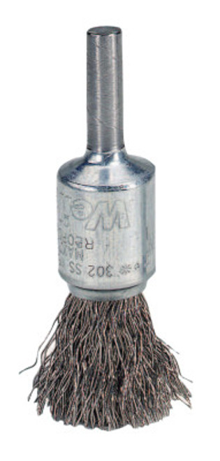 Weiler Crimped Wire Solid End Brushes, Steel, 25,000 rpm, 1/2" x 0.014", 1 EA, #10003