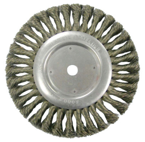 Weiler Vortec Pro Knot Wire Wheel, 4 in Dia, .014 in Carbon Steel Wire, 6,000 rpm, 2 EA, #36228