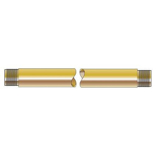 Western Enterprises Threaded Pipe Nipples, Nipple, 3,000 PSIG, Brass Alloy 360, 1 1/2", 1/2 in (NPT), 1 EA, #WHF31