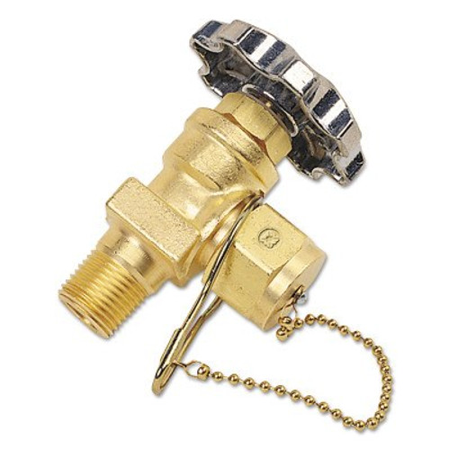 Western Enterprises Valves, Shut-Off Valve, 200 psi, Brass, Gas Tight Plug/Chain, Oxygen, 1 EA, #WSV11