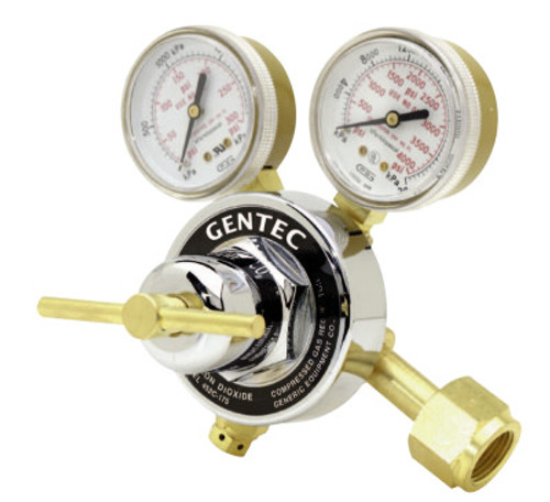 Gentec Single Stage Regulators, Carbon Dioxide, CGA 320, 4,000 psi inlet, 1 EA, #452C175