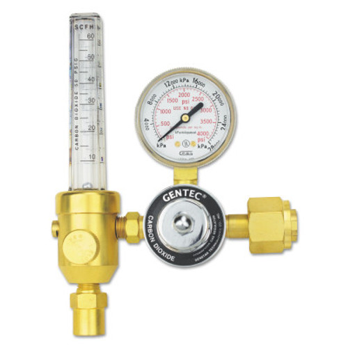 Gentec Flowmeters/Regulators, Carbon Dioxide, CGA 580, 4,000 psi inlet, 1 EA, #195CD60