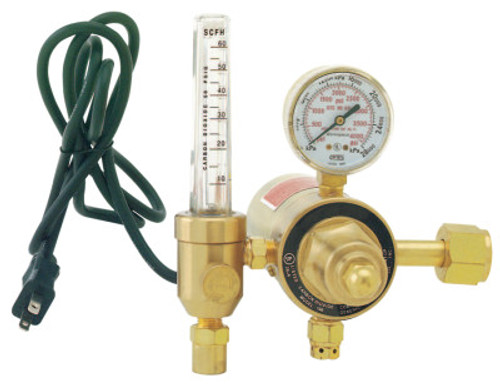 Gentec Heated Regulators/Flowmeters, Carbon Dioxide, CGA 320, 4,000 psi inlet, 1 EA, #198CD60