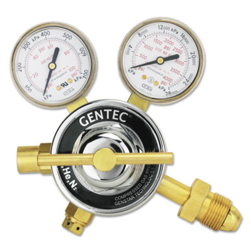 Gentec Single Stage Regulators, Inert Gases, CGA 580, 4,000 psi inlet, 1 EA, #452IN80