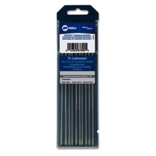 WeldCraft 2% Lanthanated Tungsten Electrode, 3/3 in Dia x 7 in Length, 1 PK, #WL2332X7