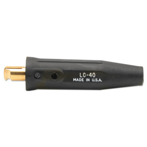 Lenco Cable Connector, Single Oval-Point Screw Connection, Male, 1/0-2/0 Cap., Black, 1 EA, #5053