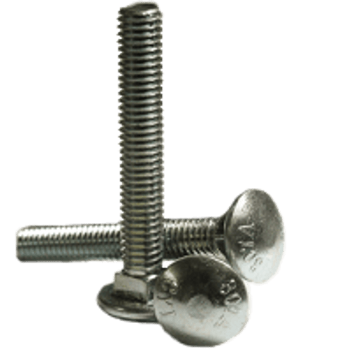 #10-24 x 5/8" Fully Threaded Carriage Bolts A307 Grade A Zinc Cr+3 (250/Pkg.)