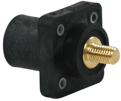 Cam-Lok J Series Connector, Male Plug Connection, 2/0 Cap., Black, 300 Amp, 1 EA, #EZ10168350K