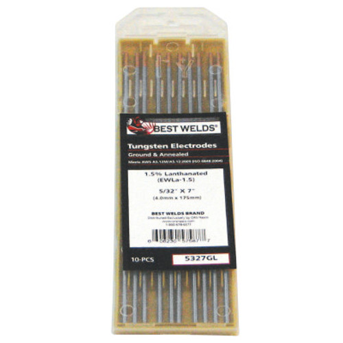 Best Welds Tungsten Electrodes, 1/8 in Dia, 12 in Long, E3, 1 PK, #1810000