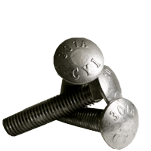 1/2"-13 x 9", 6" Thread Under-Sized Carriage Bolts A307 Grade A Coarse HDG (10/Pkg.)