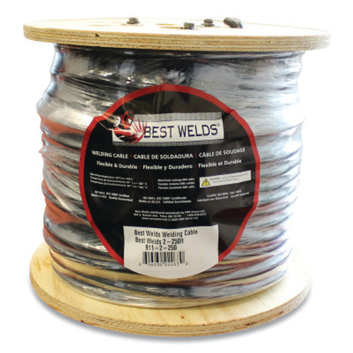 Best Welds Welding Cable with Foot Markings, EPDM, 4 AWG, 250 ft, Black, 250 FT, #64006801001