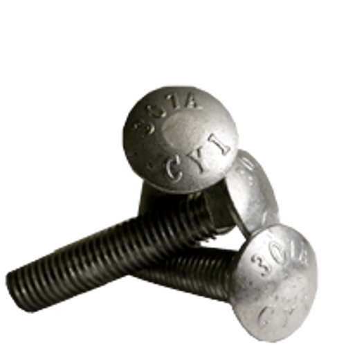 5/16"-18 x 2-1/2" Fully Threaded Carriage Bolts A307 Grade A Coarse HDG (100/Pkg.)