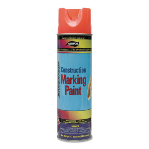 Aervoe Industries Construction Marking Paints, 20 oz , Hi-Viz Yellow, 12 CAN, #258