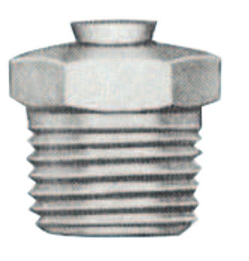 Alemite Relief Fittings, Straight, 1/2 in, Male/Male, 1/8 in (PTF), 5 psi, 1 EA, #321839