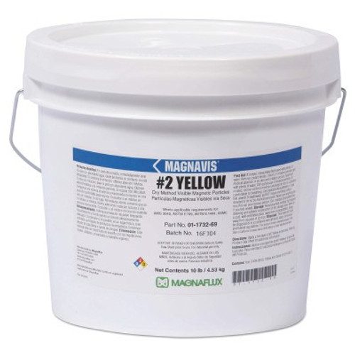 Magnaflux Magnavis Dry Method Non-Fluorescent Magnetic Powders, 45 lb, Pail, Yellow, 1 EA, #1173287