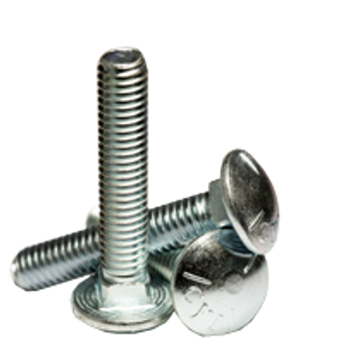 1/4"-20 x 2-1/2" Fully Threaded Carriage Bolts Grade 5 Coarse Zinc Cr+3 (100/Pkg.)