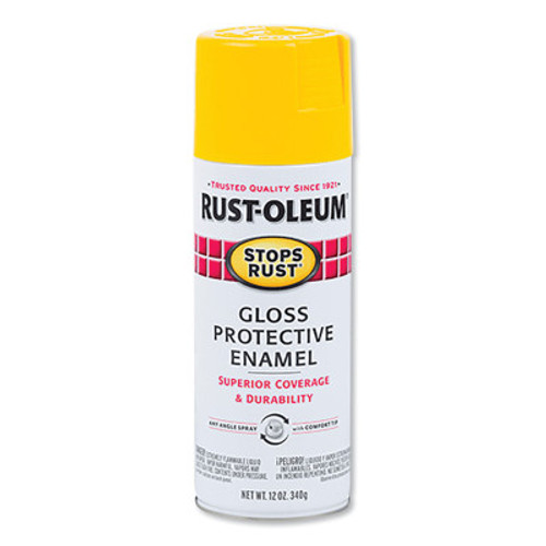 Rust-Oleum Industrial Industrial Stops Rust Protective Enamel Spray, 12 oz,  Sunburst Yellow, 6 CA, #7747830