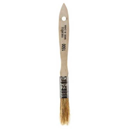 Linzer White Chinese Bristle Paint Brush, 1/4 in Thick, 1/2 in Wide, Wood Handle, 36/BX, #150012