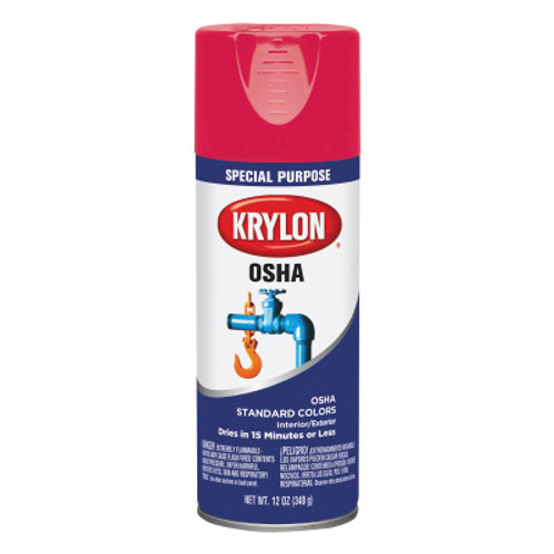 Krylon Industrial OSHA Paints, 12 oz Aerosol Can, Safety Red, 6 CAN, #K02116777