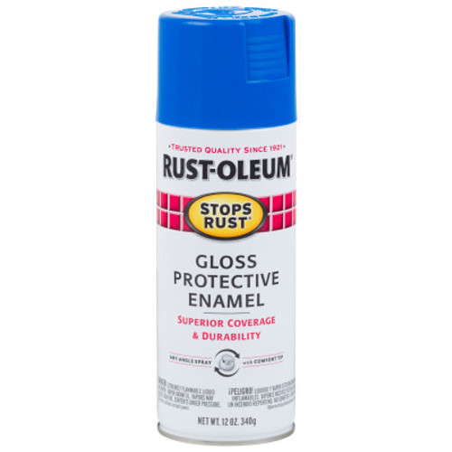 Rust-Oleum Industrial Stops Rust Protective Enamel Spray Paints, 12 oz Aerosol, Blue, 6 CA, #7724830