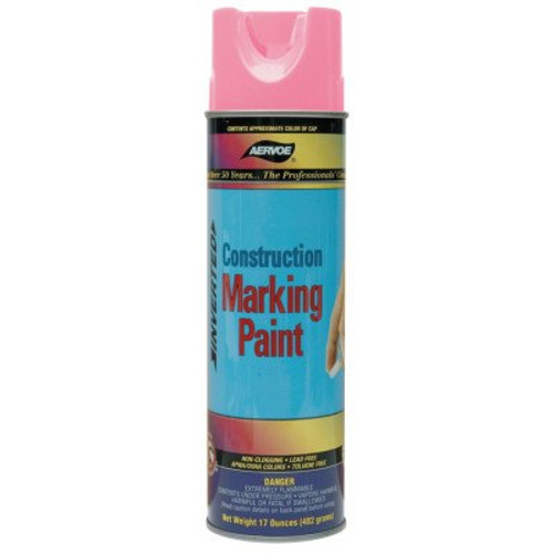 Aervoe Industries Construction Marking Paints, 20 oz , Fluorescent Pink, 12 CAN/CS, #249 Aervoe Industries Construction Marking Paints, 20 oz , Fluorescent Pink, 12 CAN/CS, #249