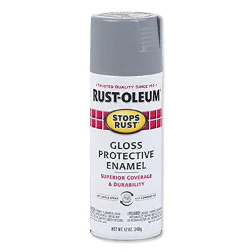 Rust-Oleum Industrial Stops Rust Protective Enamel Spray Paints, 12 oz Aerosol, Gray, 6 CA, #7786830