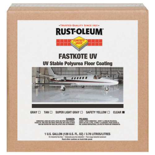 Rust-Oleum Industrial FastKote UV Stable Polyurea Floor Coatings, Clear, 1 gal, Solvent, 1 EA, #277499
