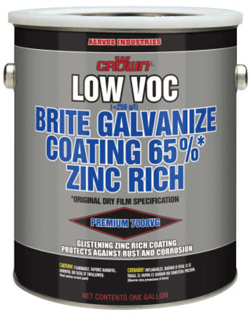 Aervoe Industries Low VOC Brite Galvanize Coating, 1 Gallon Can, 1 GA, #7008VG