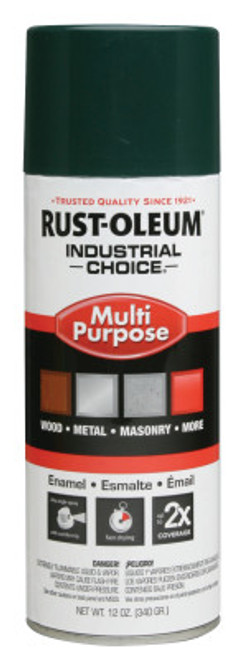 Rust-Oleum Industrial Industrial Choice 1600 System Enamel Aerosols, 12 oz, Hunter Green, High-Gloss, 6 CAN, #1638830