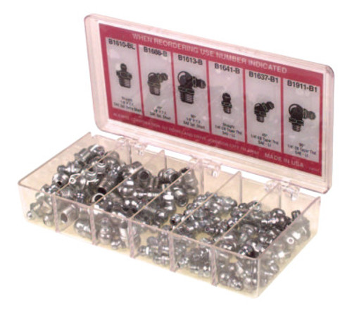 Alemite Vehicle Fitting Assortments, Includes 96 Assorted Fittings, 1 AST, #23981