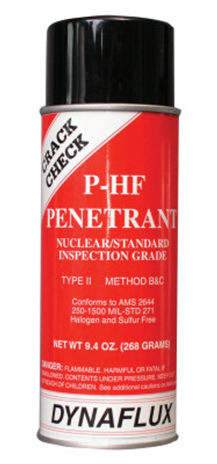 Dynaflux Visible Dye Penetrant Systems, Penetrant, Aerosol Can, 16 oz, 12 EA, #PHF31516