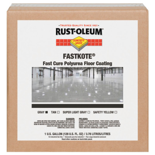 Rust-Oleum Industrial FastKote Polyurea Floor Coatings, Gray, 1 gal, Solvent, 1 EA, #277495