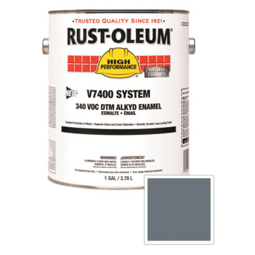 Rust-Oleum Industrial High Performance V7400 System DTM Alkyd Enamel, 1 Gal, Navy Gray, High-Gloss, 2 CN, #245443
