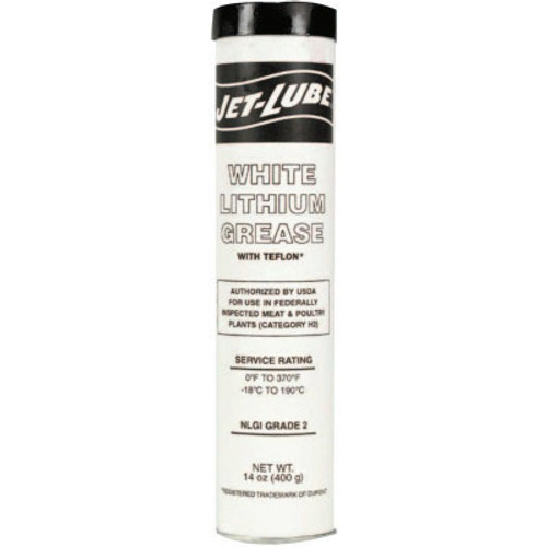 Jet-Lube White Lithium Grease w/PTFE, 14 oz, Can, 30 ctg, #50350