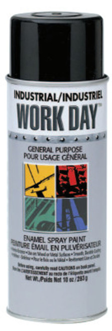 Krylon Industrial Industrial Work Day Enamel? Paints, 16 oz Aerosol Can, Flat Black, 12 CN, #A04412007