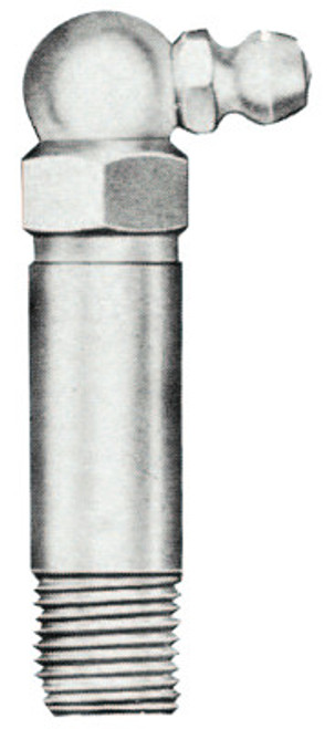 Alemite Hydraulic Fittings, Elbow - 90 Deg, 1 13/16 in, Male/Male, 1/8 in (PTF), 1 EA, #1606B