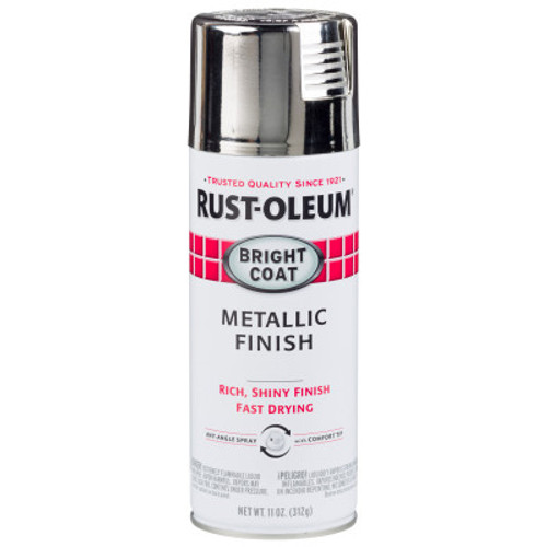Rust-Oleum Industrial Stops Rust Bright Coat Spray Paints, 11 oz, Chrome, Metallic Finish, 6 CS, #7718830