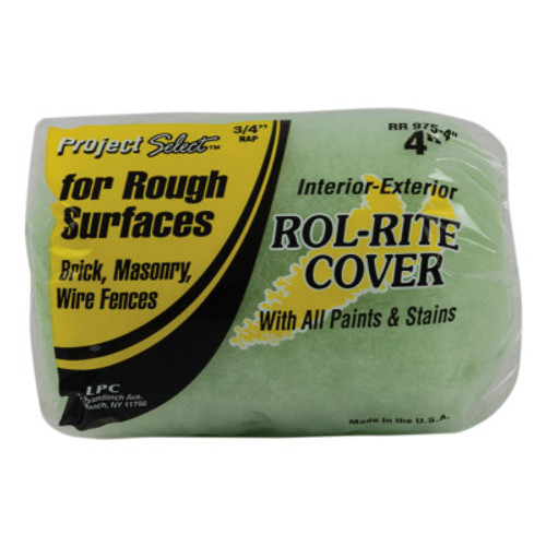 Linzer Rol-Rite Roller Covers, 4 in, 3/4 in Nap, Knit Fabric, 12 BOX, #RR9754