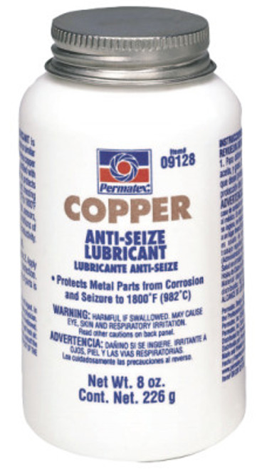 Permatex Copper Anti-Seize Lubricants, 8 oz Brush Top Bottle, 1 EA, #9128