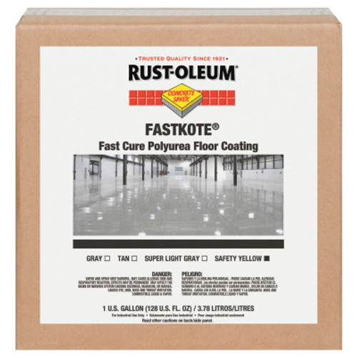 Rust-Oleum Industrial FastKote Fast Dry Polyurea Floor Coatings, Safety Yellow, 1 Gal, Solvent, 1 EA, #277498