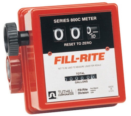 Fill-Rite Mechanical Flow Meters, 3/4 in Inlet, 5 gal/min - 20 gal/min, 1 EA, #807B