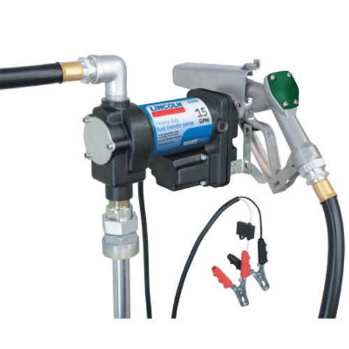 Lincoln Industrial 1550 Fuel Transfer Pumps, 12 V, 1 in NPT, 13 ft Hose, 1 EA, #1550