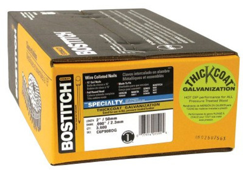 Bostitch Collated Plain 2-1/2", Galvanized Nail (3,600/Box) #C8P90BDG