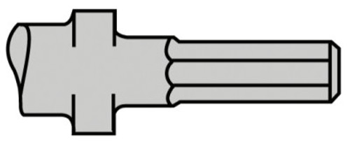 Ingersoll Rand Hex Drive Oval Collar Flat Chisels, 1 1/16 in x 2 3/8 in x 12 in Chisel Bit, Hex, 1 EA, #HH1214F12