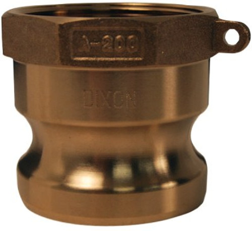 Dixon Valve Global Type A Adapters, 2 in (NPT), Brass, 1 EA, #G200ABR